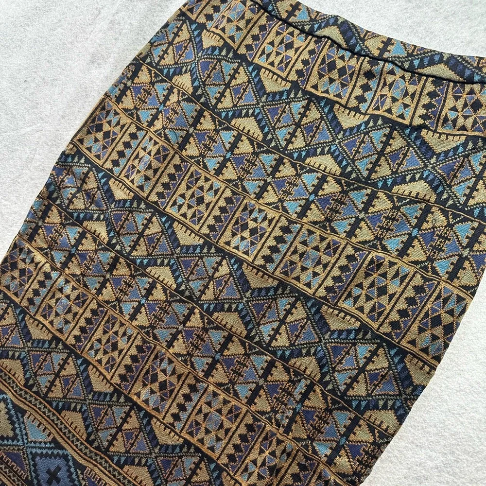 Peruvian Connection Maghreb Pima Cotton Long Knit Jacquard Skirt Small NEW NWT